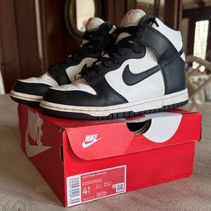 Nike Kids Black White Dunk High Sneakers